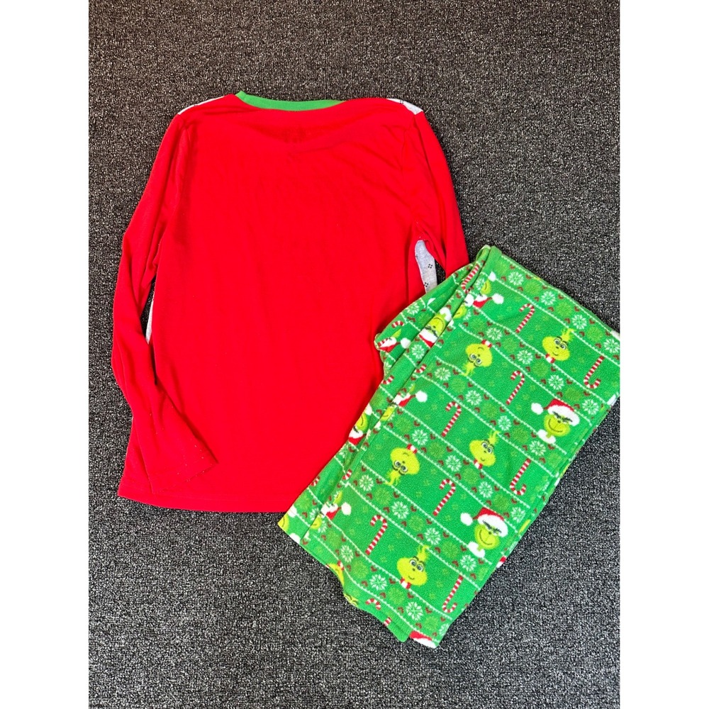 Dr Seuss The Grinch Christmas Pajama Set Womens Jolly Graphic Top Fleece Pants s - Picture 3 of 4